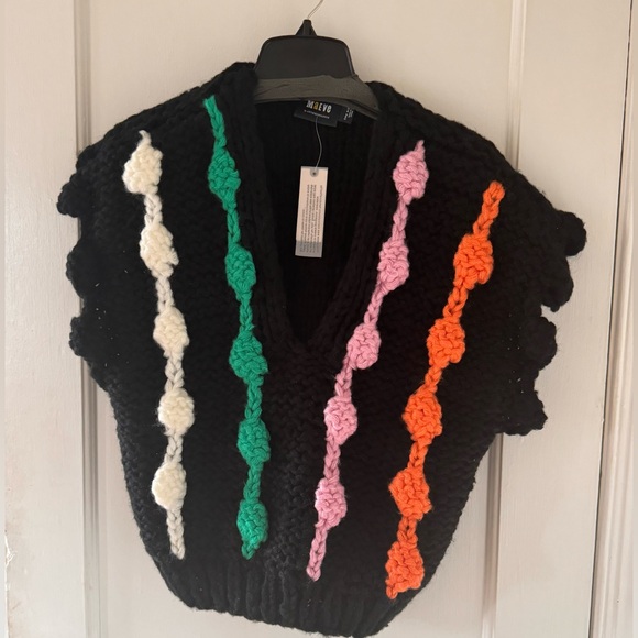 Anthropologie Maeve Black Bauble Pullover Sleeveless Sweater Vest - Picture 2 of 9